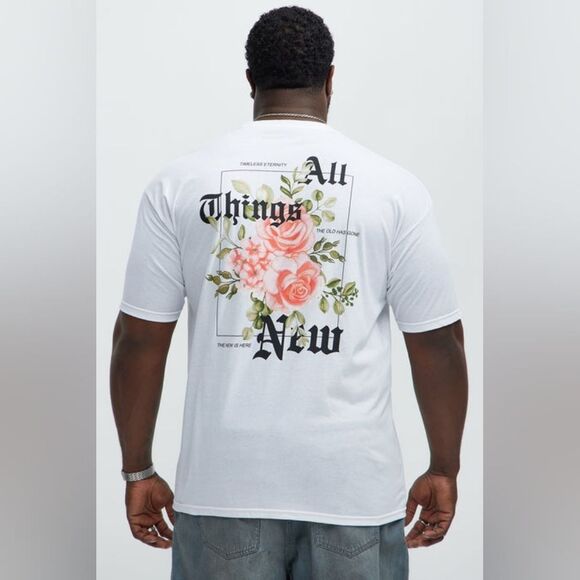 Fashion Nova Other - Graphic All Things New Short Sleeve White Tee